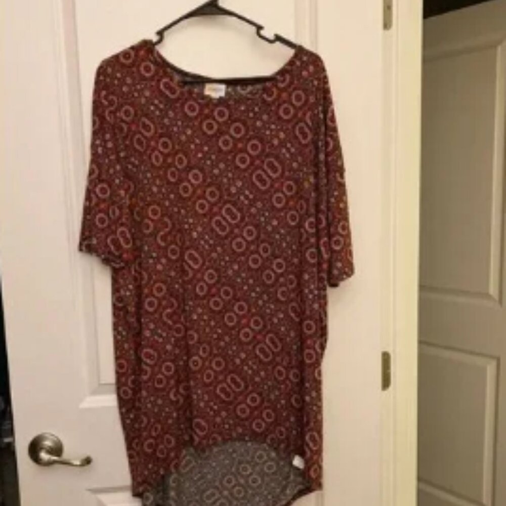 Red Patterned Tunic Top